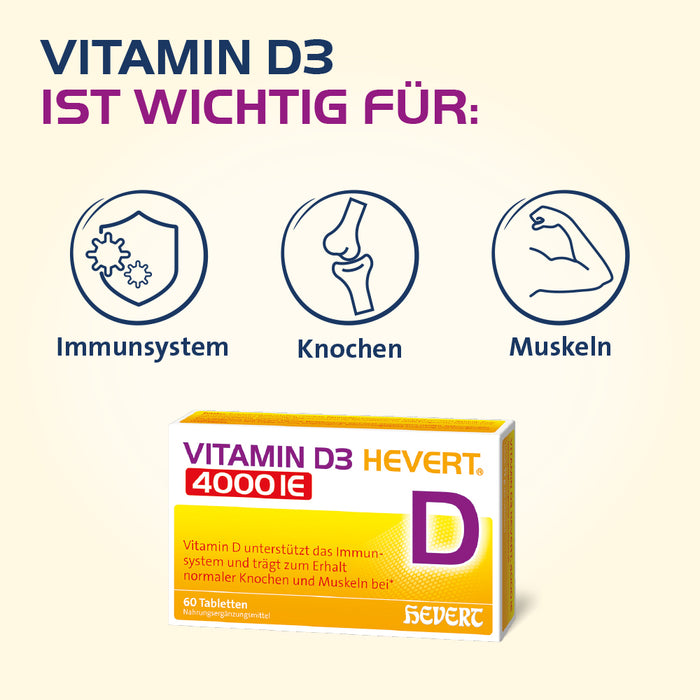 Vitamin D3 Hevert 4000 IE Tabletten, 60 St. Tabletten