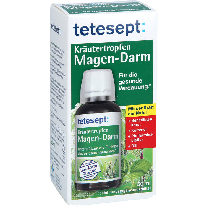 Tetesept Kräutertropfen Magen-Darm für die gesunde Verdauung, 50 ml Lösung