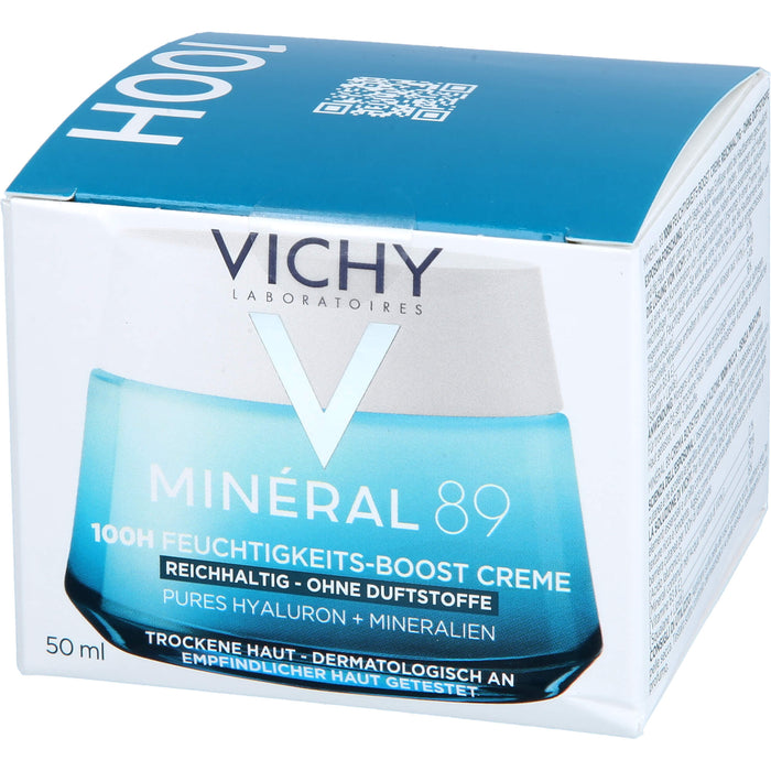 VICHY Minéral 89 100H Feuchtigkeits-Boost Creme reichhaltig, 50 ml Creme