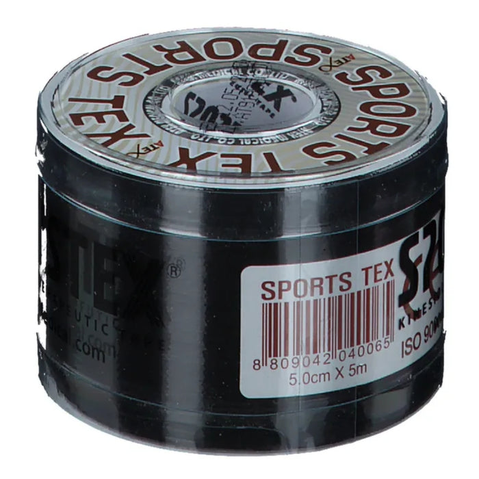 SPORTS-TEX Kinesiologie TAPE 5cmx5m Schwarz, 1 St. Pflaster