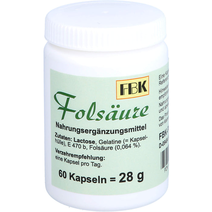 FBK Folsäure Kapseln, 60 St. Kapseln
