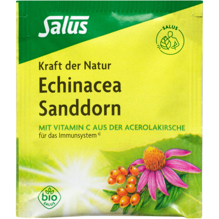 Salus Kraft der Natur Echinacea Sanddorn Kräuter-Früchtetee für das Immunsystem mit natürlichem Vitamin C aus der Acerolakirsche, 15 St. Filterbeutel