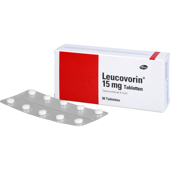 Leucovorin 15 mg Tabletten zur Vorbeugung von Vergiftungserscheinungen und bei Folsäuremangel, 30 St. Tabletten
