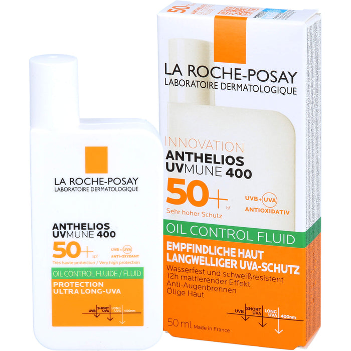 La Roche-Posay Anthelios Oil Control Fluid 50+ UVMune 400 für empfindliche Haut, 50 ml Creme