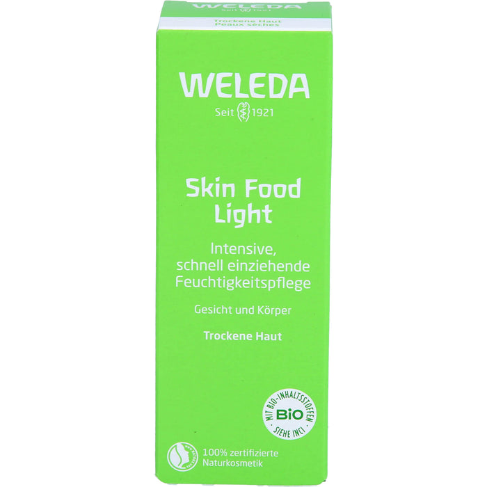 WELEDA Skin Food Light intensive, schnell einziehende Feuchtigkeitspflege für Gesicht und Körper, 30 ml Creme