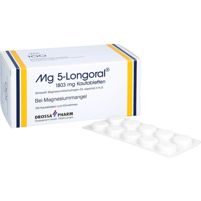Mg 5-Longoral 1803 mg Kautabletten bei Magnesiummangel, 100 St. Tabletten