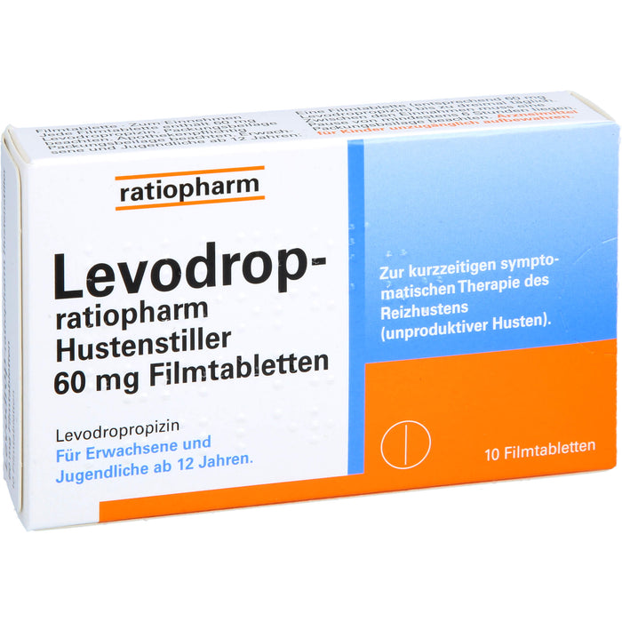 Levodrop-ratiopharm Hustenstiller 60 mg Filmtabletten, 10 St. Tabletten