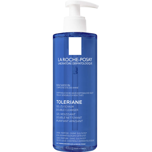 La Roche-Posay Toleriane Gel-zu-Schaum Double Cleanser für empfindliche Haut, 400 ml Gel