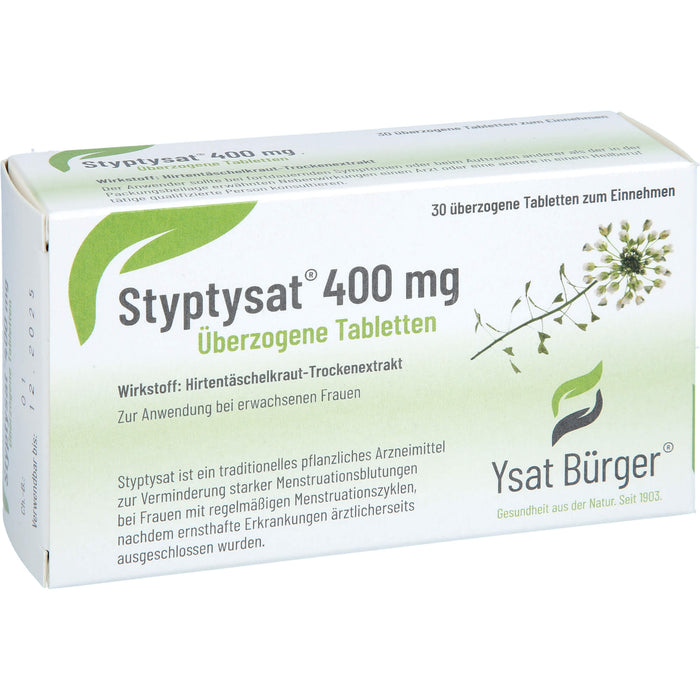Styptysat 400 mg Tabletten zur Verminderung starker Menstruationsblutungen bei Frauen, 30 St. Tabletten