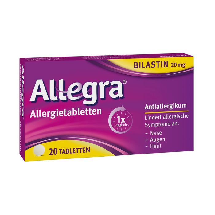 Allegra 20 mg Allergietabletten lindert allergische Symptome, 20 St. Tabletten