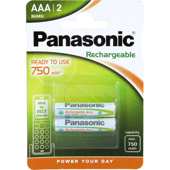 Panasonic Akku Batterien Micro AAA 750 mAh, 2 St. Packung