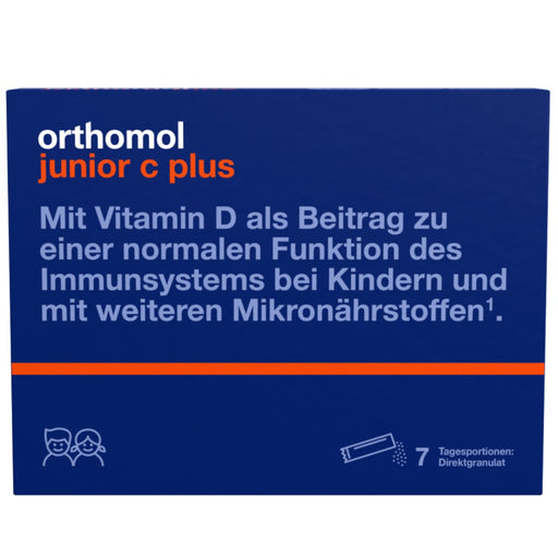 Orthomol junior C plus - mit Vitamin C als Beitrag zu einer normalen Funktion des Immunsystems - Himbeer/Limetten-Geschmack, 7 St. Tagesportionen