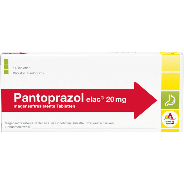 Pantoprazol elac 20 mg Tabletten bei Sodbrennen, 14 St. Tabletten