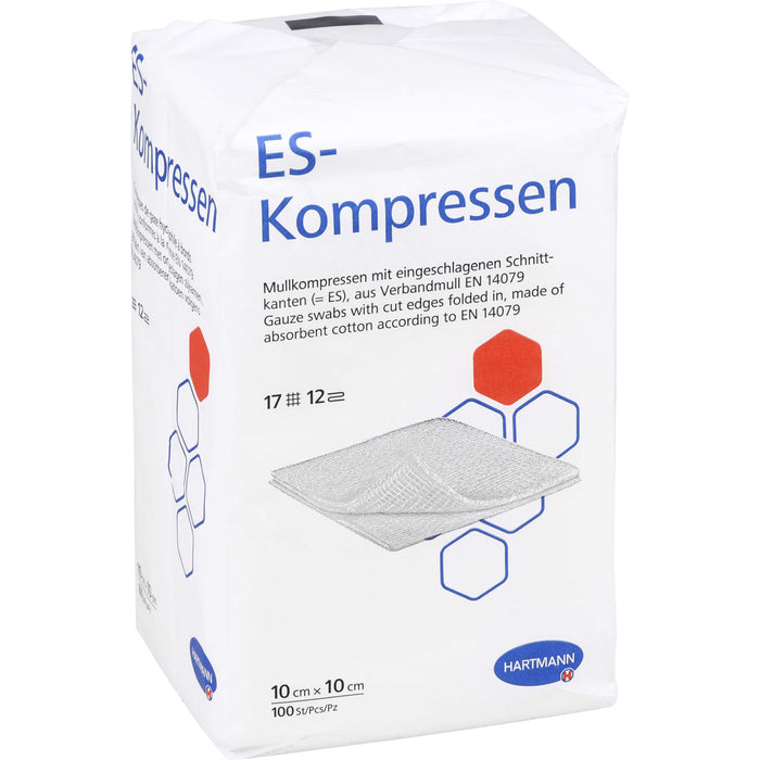 ES-KOMPRESSEN unsteril 10x10 cm 12fach, 100 St KOM