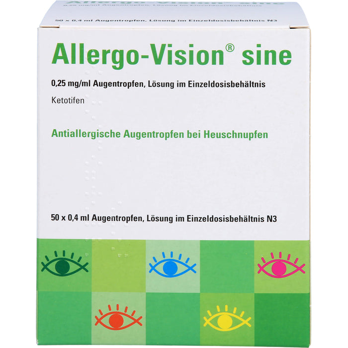 Allergo-Vision sine 0,25 mg/ml antiallergische Augentropfen bei Heuschnupfen, 50 St. Einzeldosisbehältnisse
