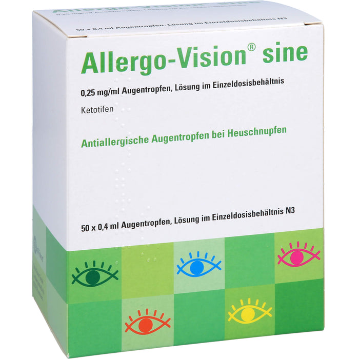 Allergo-Vision sine 0,25 mg/ml antiallergische Augentropfen bei Heuschnupfen, 50 St. Einzeldosisbehältnisse