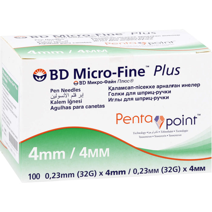 BD Micro-Fine Plus Pen Nadeln 0,23 x 4 mm, 100 St. Packung