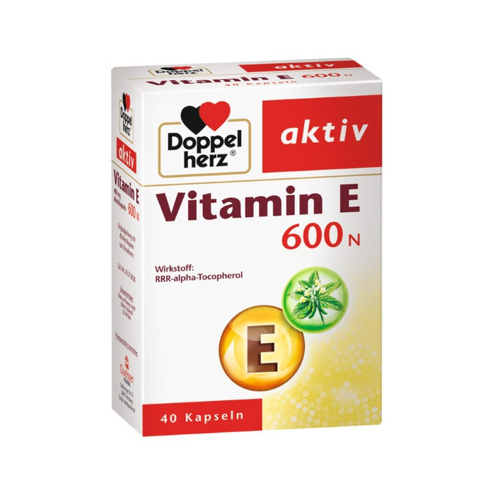 Doppelherz Vitamin E 600 N Weichkapseln zur Leistungssteigerung, 40 St. Kapseln