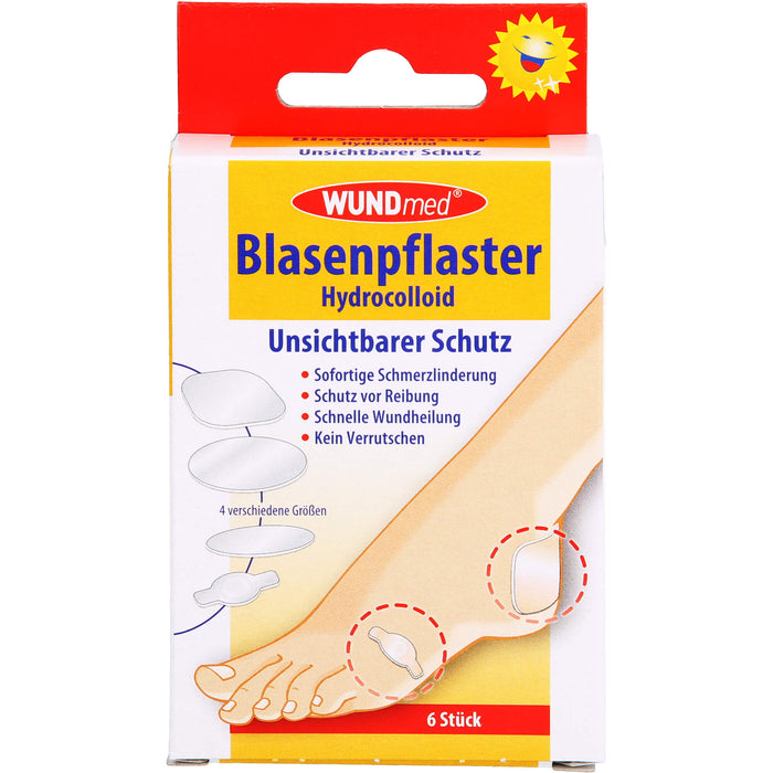Blasenpflaster transparent 4 Größen hydrocolloid, 6 St 