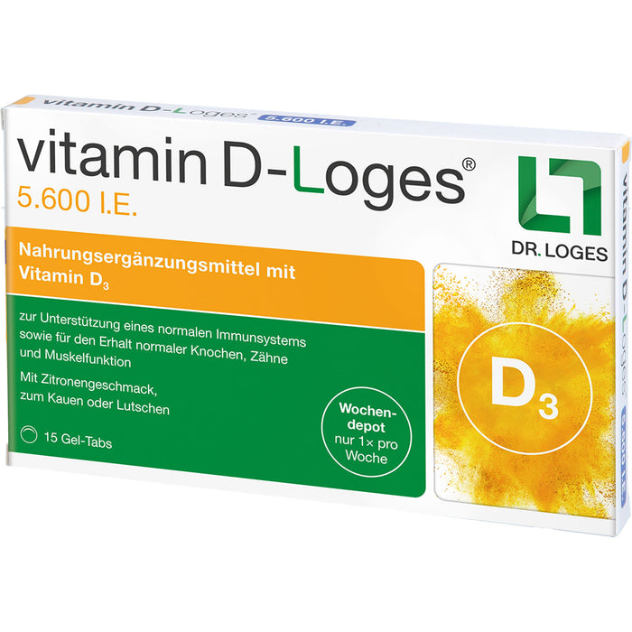 vitamin D-Loges 5.600 I.E. Gel-Tabs, 15 St. Tabletten