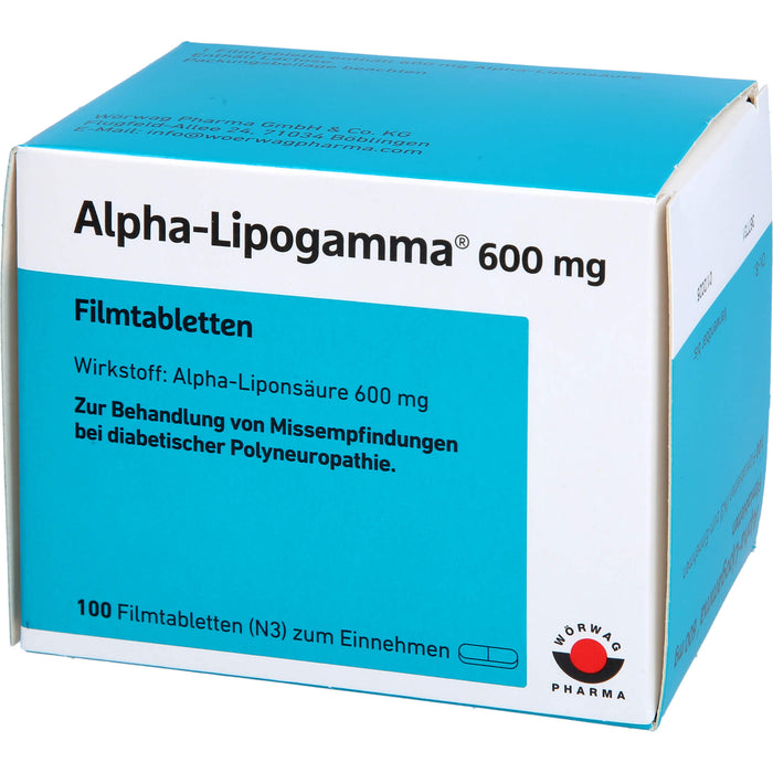 Alpha-Lipogamma  600 mg Filmtabletten, 100 St. Tabletten