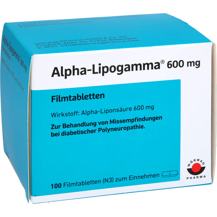 Alpha-Lipogamma  600 mg Filmtabletten, 100 St. Tabletten