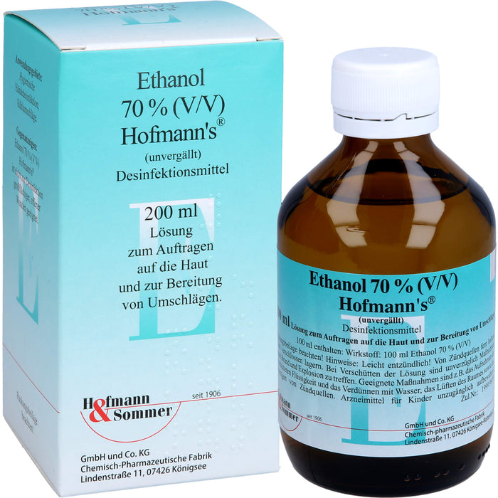 Hofmann's Ethanol 70% (V/V) Desinfektionsmittel Lösung, 200 ml Lösung