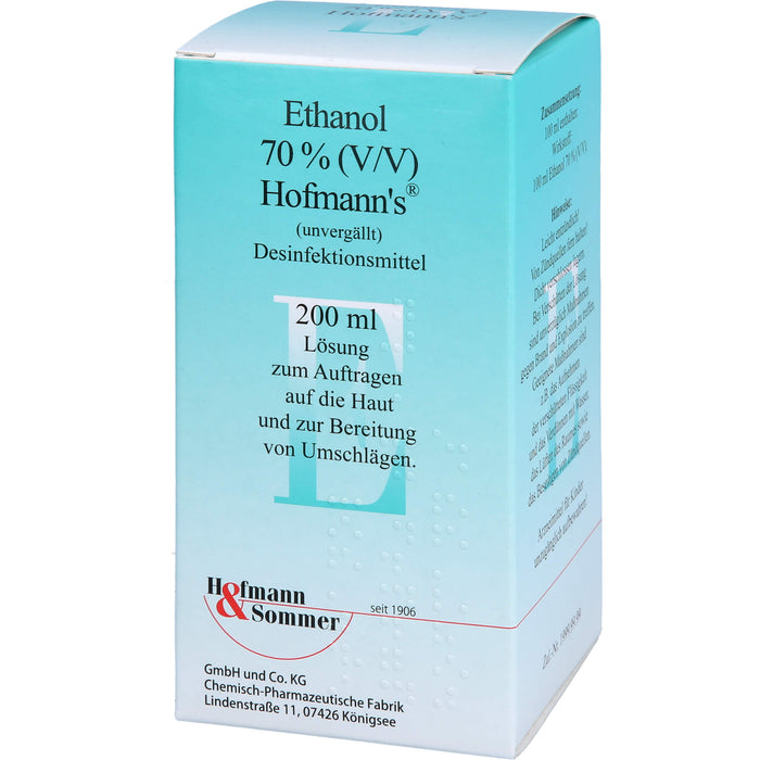 Hofmann's Ethanol 70% (V/V) Desinfektionsmittel Lösung, 200 ml Lösung