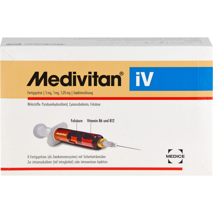 Medivitan® iV Fertigspritze 4,11 mg, 1 mg, 1,05 mg Injektionslösung zur intramuskulären oder intravenösen Anwendung, 8 St. Lösung