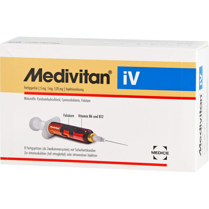 Medivitan® iV Fertigspritze 4,11 mg, 1 mg, 1,05 mg Injektionslösung zur intramuskulären oder intravenösen Anwendung, 8 St. Lösung