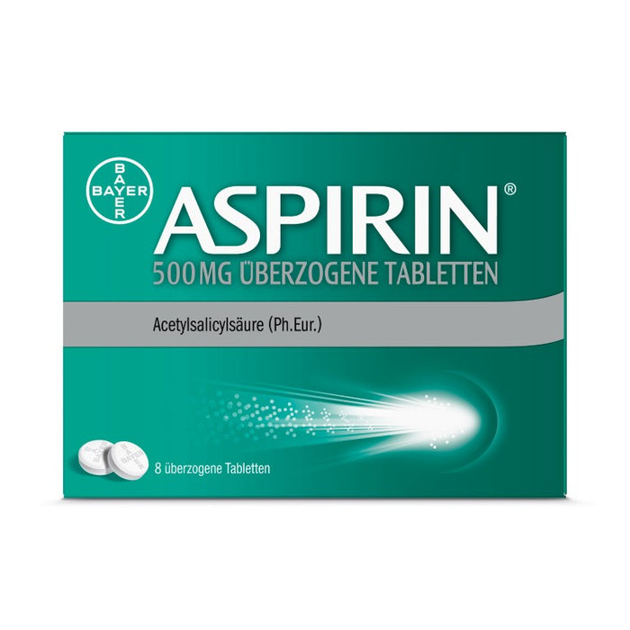 ASPIRIN 500 mg überzogene Tabletten, 8.0 St. Tabletten