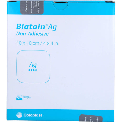BIATAIN Ag Schaumverband 10X10cm nicht haftend, 5 St VER