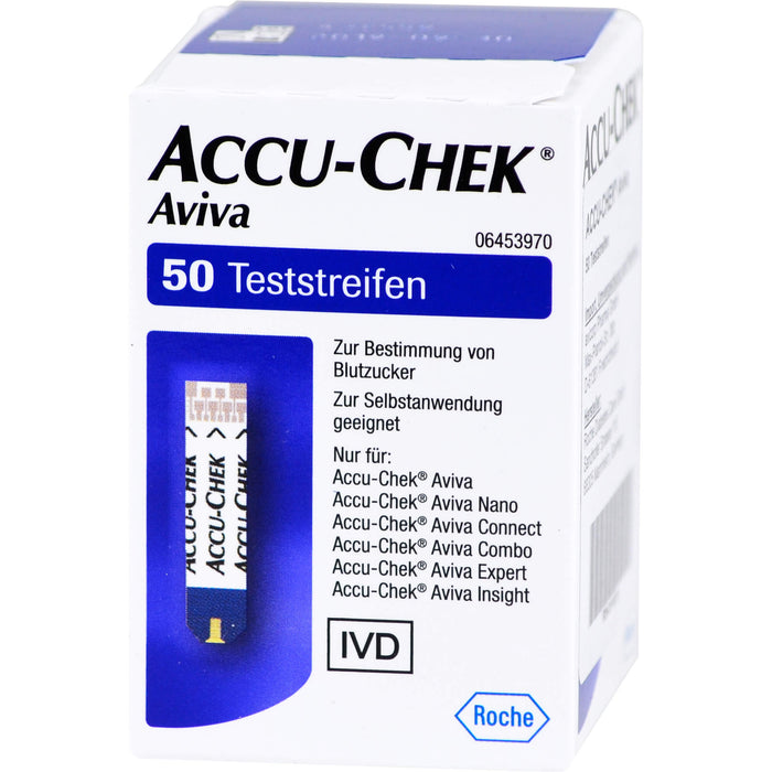 ACCU-CHEK Aviva Teststreifen zur Blutzuckerbestimmung, 50 St. Teststreifen
