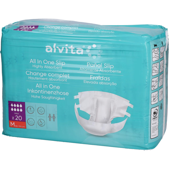 Alvita All-in-One Inkontinenzhose Maxi Medium für die Nacht, 20 St. Windelhosen