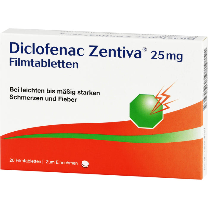 Diclofenac Zentiva 25 mg Filmtabletten, 20 St. Tabletten