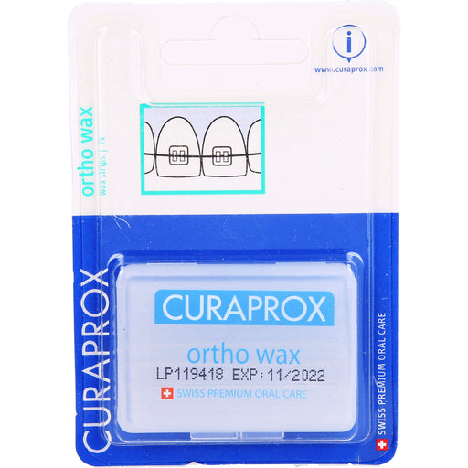 Curaprox Orthodontisches Wachs schützt die Mundschleimhaut vor Verletzungen und Abschürfungen, 7 St. Packung