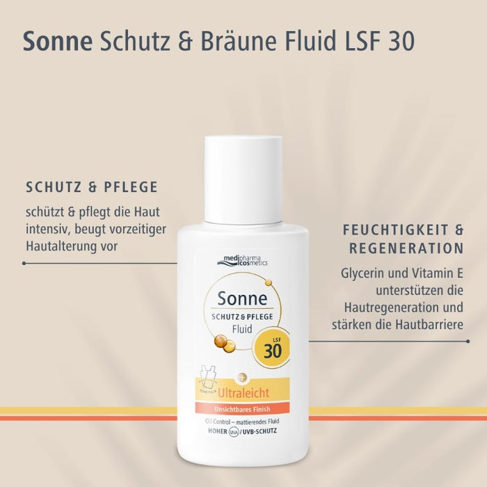 Medipharma Cosmetics Sonne Schutz & Pflege Fluid LSF 30 ultraleicht mit unsichtbarem Finish, 50 ml Lösung