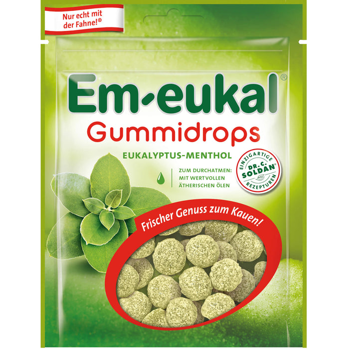 Em-eukal Gummidrops Eukalyptus Menthol mit Vitamin C, 90 g Bonbons