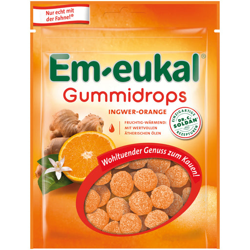 Em-eukal Gummidrops Ingwer Orange mit Vitamin C, 90 g Bonbons