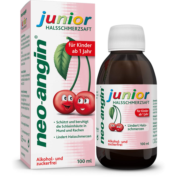 Neo-angin Junior Halsschmerzsaft für Kinder ab 1 Jahr, 100 ml Lösung