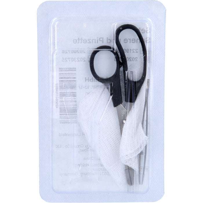 Fadenzieh Set steril Schere + Pinzette, 1 St 