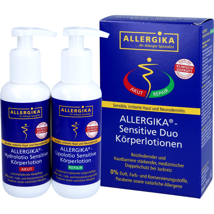 ALLERGIKA Sensitive Duo Körperlotion zur Pflege empfindlicher Haut, 400 ml Lotion
