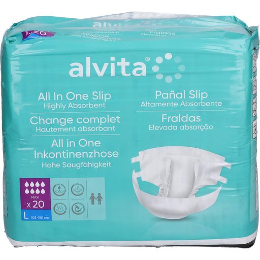 Alvita All-in-One Inkontinenzhosen Maxi Large Nacht, 20 St. Windelhosen