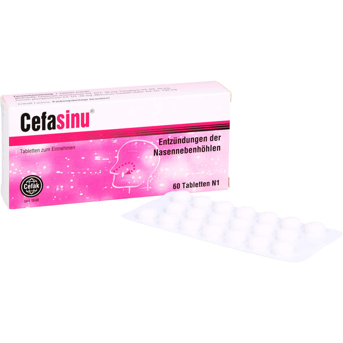 Cefasinu Tabletten bei Entzündung der Nasennebenhöhlen, 60 St. Tabletten