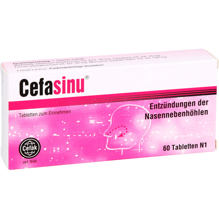 Cefasinu Tabletten bei Entzündung der Nasennebenhöhlen, 60 St. Tabletten