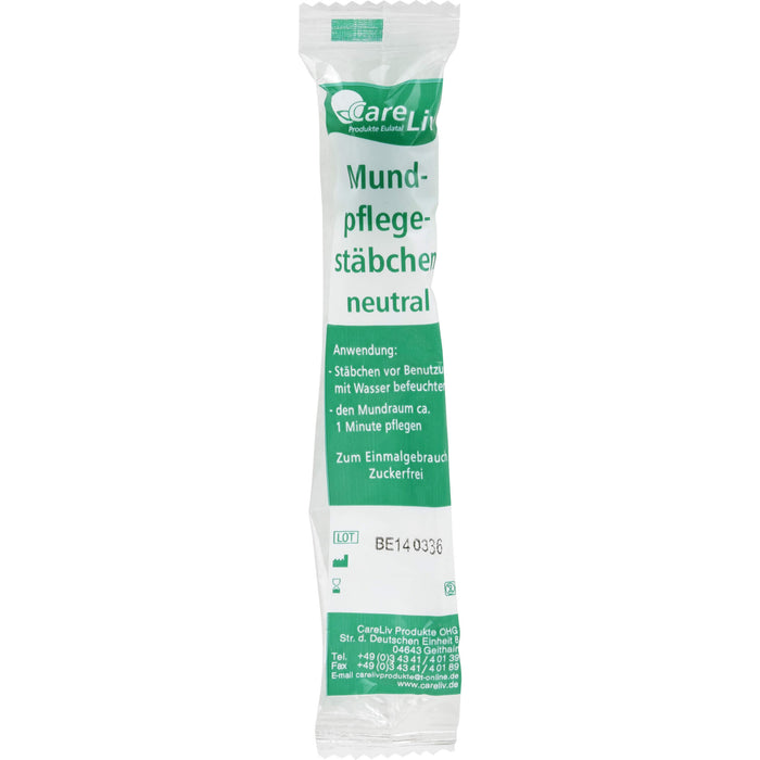 Careliv Mundpflegestäbchen Schaumstoff neutral, 10 St. Stäbchen