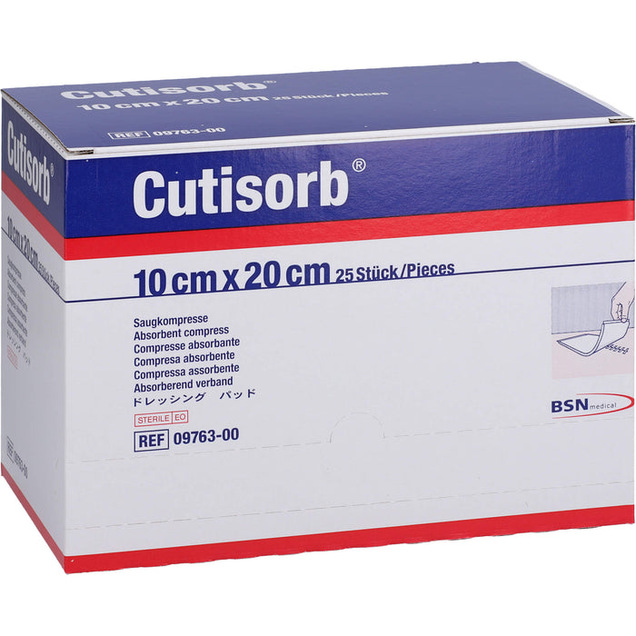 Cutisorb 10x20 steril Saugkompresen, 25 St KOM