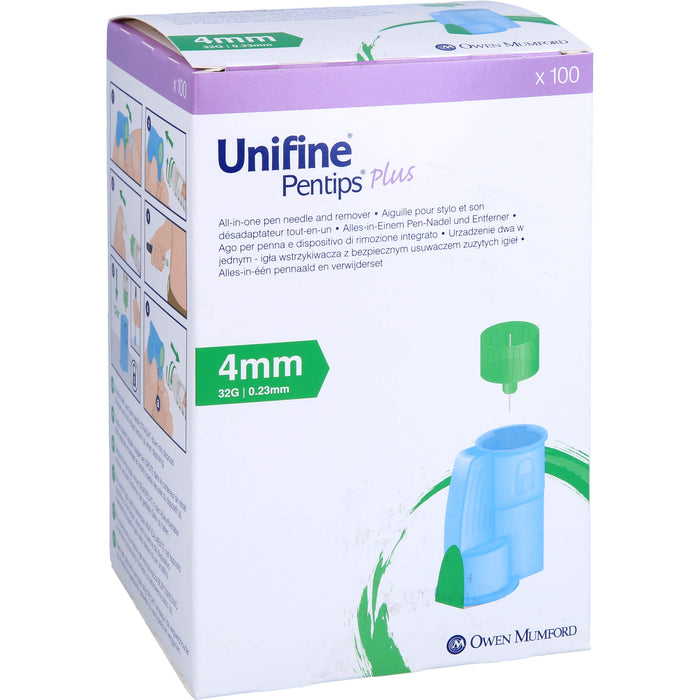 Unifine Pentips Plus Alles-in-Einem Pen-Nadel und Entferner 4 mm 32G, 100 St. Kanülen
