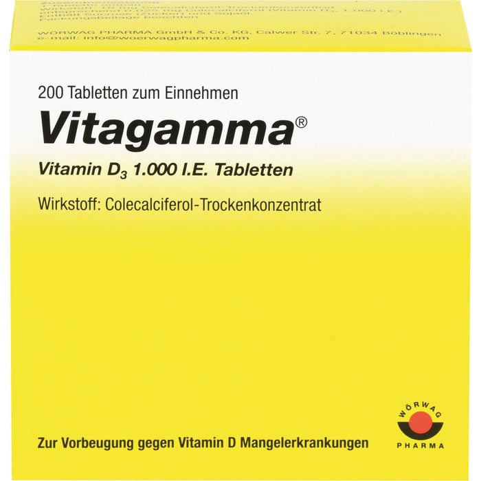 Vitagamma  Vitamin D3 1000 I.E. Tabletten, 200 St. Tabletten