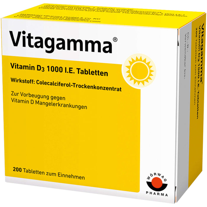 Vitagamma  Vitamin D3 1000 I.E. Tabletten, 200 St. Tabletten